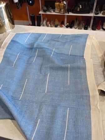 BLUE/WHITE LEE COREN SCARF