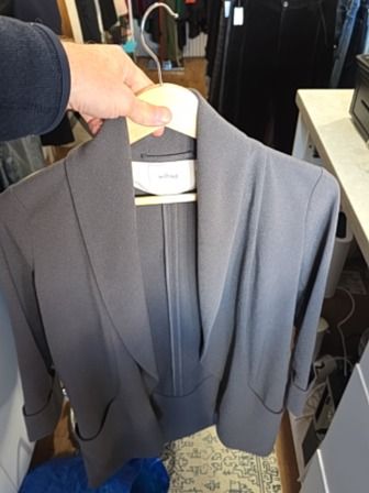 TAUPE/GREY WILFRED OPEN FRONT BLAZER