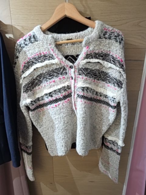 Free people button up sweater, grey pink