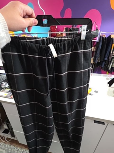 THE GROUP CHECKERED PANTS DRAWSTRING BLACK