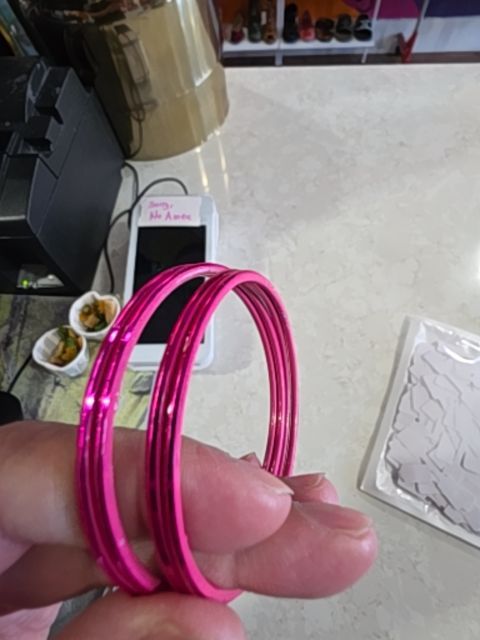 set of 4 pink bangles bracelet