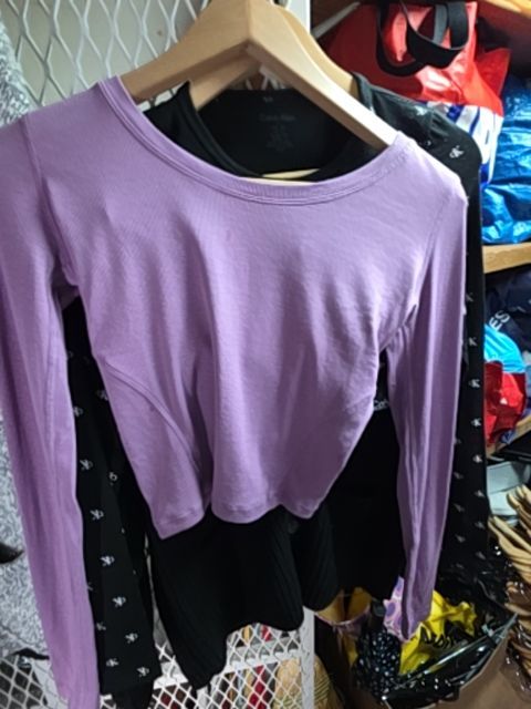 LULULEMON ribbed top, back tie lavender
