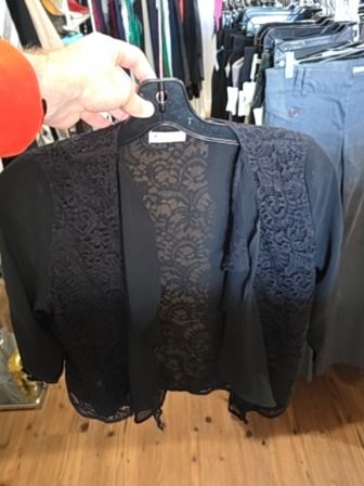 BLACK AXES FEMME LACY SHEER OPEN FRONT CARDIGAN/OVERLAY