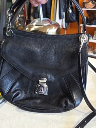 BLACK RALPH LAUREN LEATHER CROSSBODY BAG