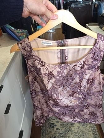 PINK/PLUM MANUEL MENDOZA SEQUIN LACE TOP/ BODICE
