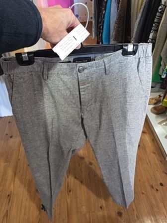 GREY MASSIMO DUTTI SLIM FIT DRESS PANTS