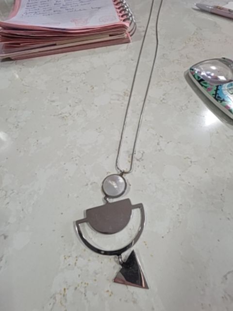 925 chain with geometric pendant
