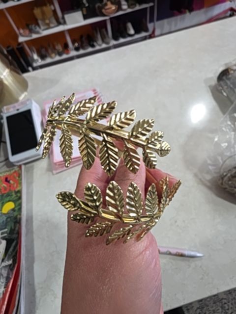 arm cuff leaves yellow gold toned