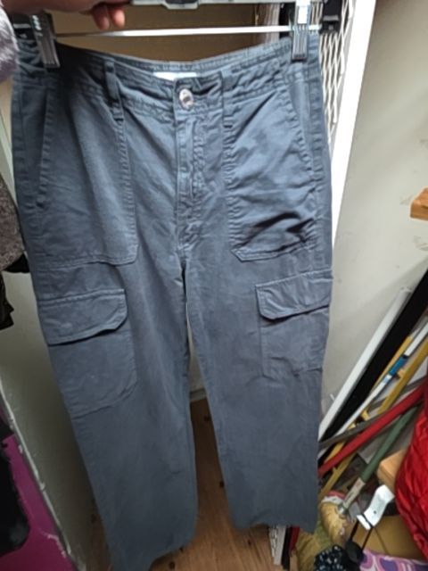 Zara Cargo Pants,  grey blue