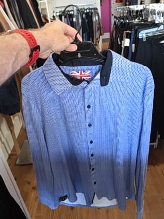 BLUE MODERN ENGLISH BUTTON UPSHIRT