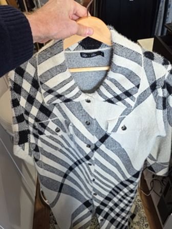 WHITE BLACK LYLA LONG BUTTON FRONT COAT