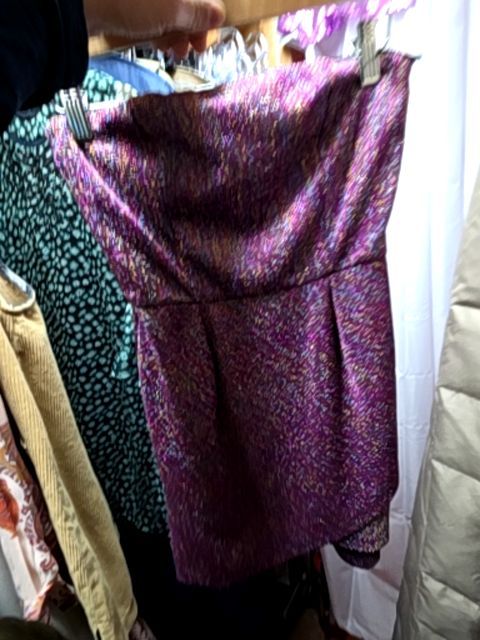 Topshop sparkly strapless mini dress magenta