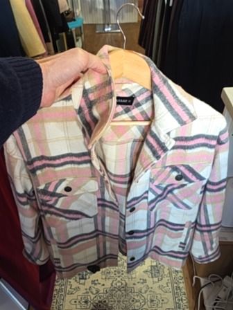 PINK/WHITE PLAID ZARA SHACKET