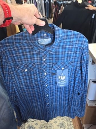 BLUE PLAID GSTAR RAW SHIRT