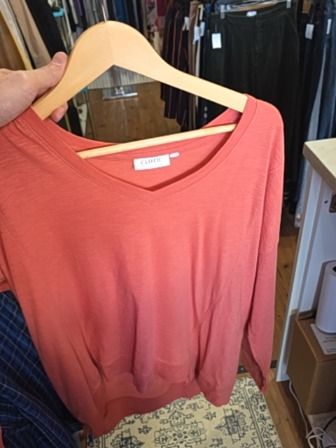 DUSTY ROSE LONG SLEEVE COTTON TOP