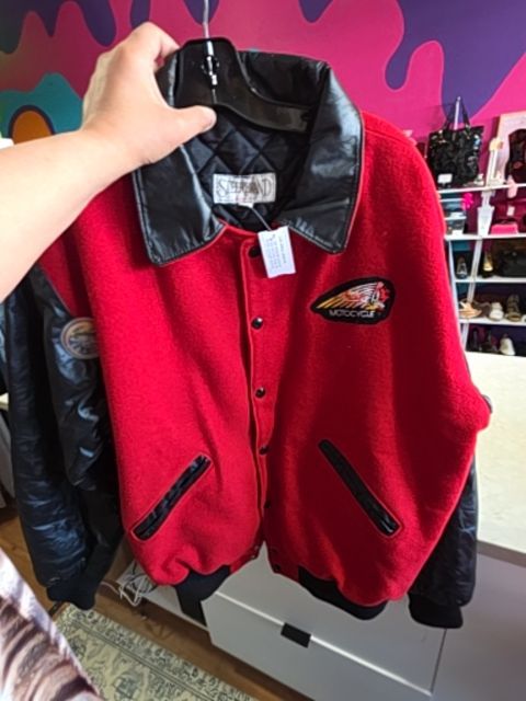 STEER VARSITY JACKET INDIAN MOTORCYCLE LEATHER SLEEVES