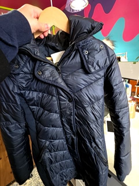 ABERCROMBIE & FITCH QUILTED PARKA NAVY