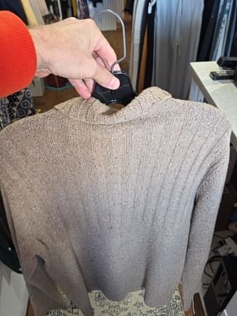 BEIGE CLUB MONACO WOOL BLEND MOCK SWEATER