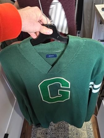 GREEN GANT COTTON KNIT RETRO VARISTY SWEATER