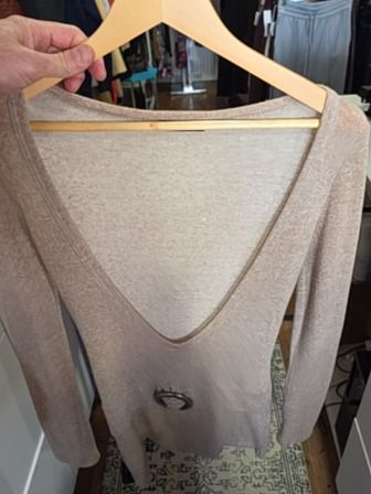 BEIGE UK2LA TOP WITH BUCKLE DETAIL