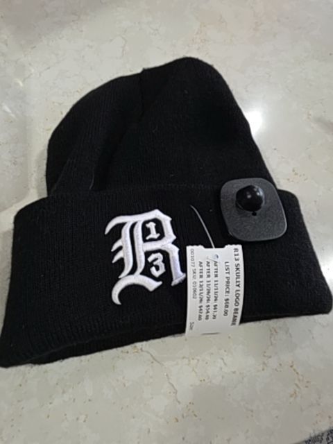R13 SKULLY LOGO BEANIE