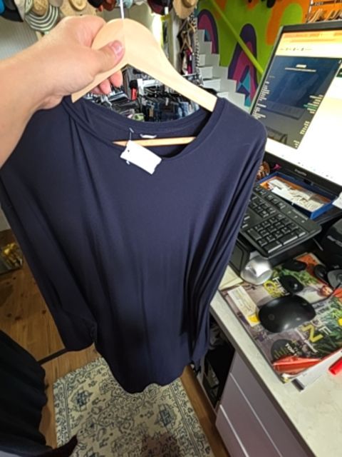 BTQ BATWING LONG SLEEVE DRESS, NAVY
