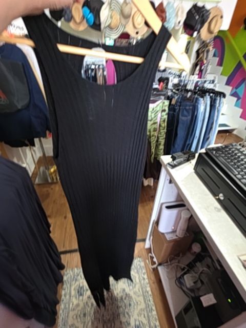 KIT N ACE RIBBED MAXI SLEEVELESS DRESS BLACK