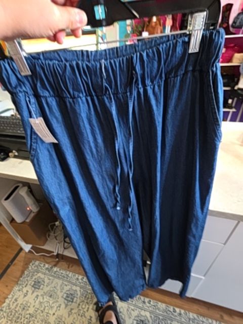 CAPOSHIE DRAWSTRING DENIM WIDE LEG