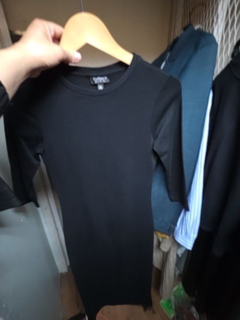 TOPSHOP DRESS, black 3/4 sleeve