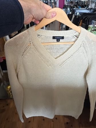 CREAM BURBERRY MOHAIR SWEATER