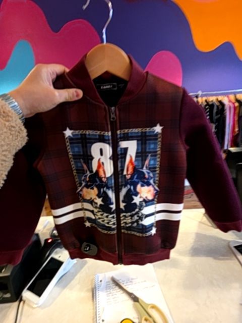 KHAKI YOUTH BURGANDY BOMBER JACKET