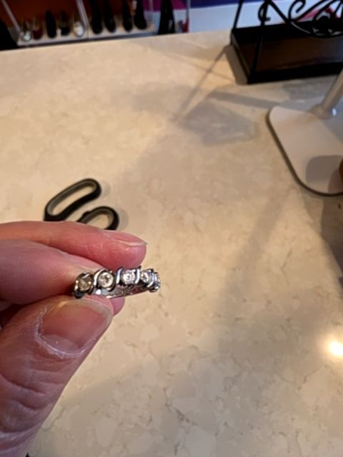 sterling silverCLEAR STONES FRONT HALF OF RING
