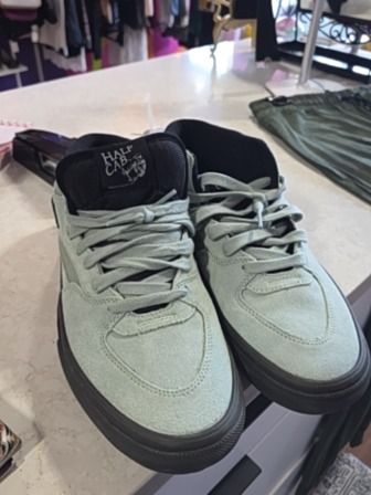 MINT GREEN VANS HALF CAB SKATE SHOES,