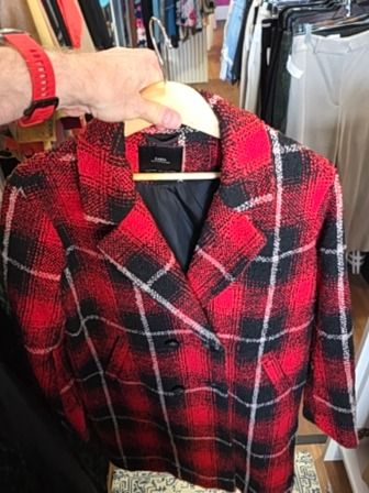 RED PLAID ZARA COAT