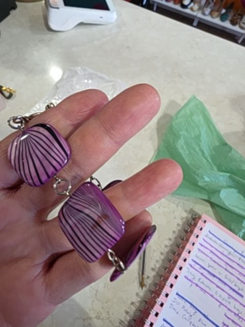 Bracelet lilac square stones