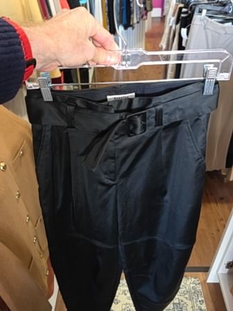 BLACK BABATON DRESS PANTS WITH BELT