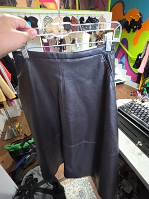 H&M FAUX LEATHER MAXI SKIRT, BROWN, BNWT