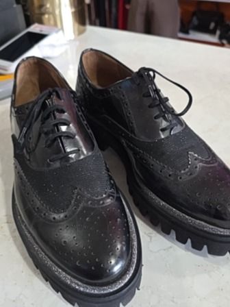 BLACK PERTINI LEATHER OXFORDS