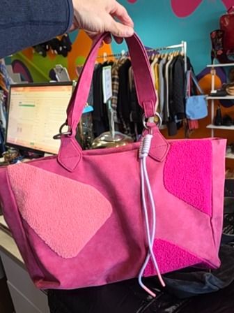 PINK FRITZI VEGN LEATHER TOTE BAG