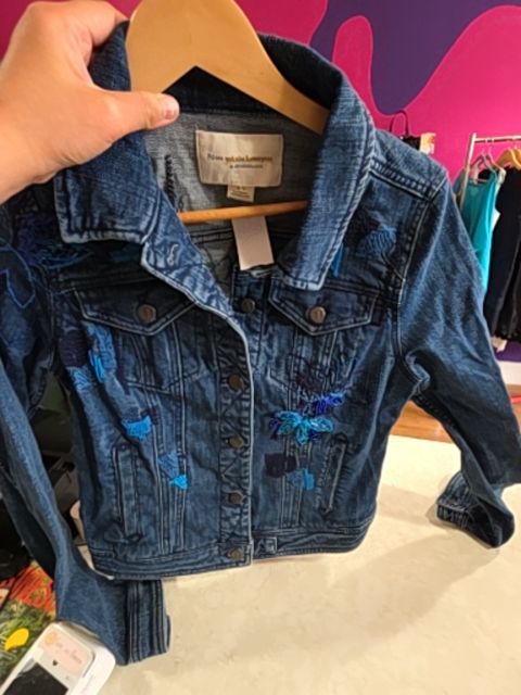 PILCRO JEAN JACKET EMBROIDERED, BLUE