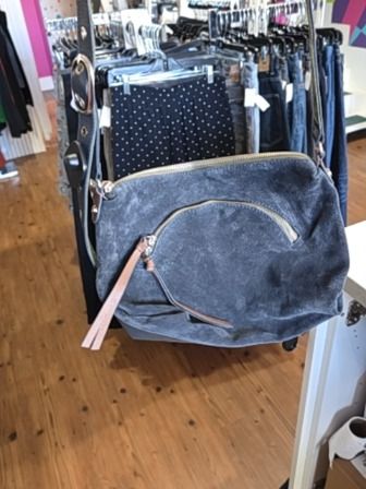 CHARCOAL WHITE STUFF CROPSSBODY SATCHEL