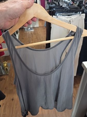 GREY LULULEMON SHEER TANK TOP