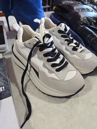 WHITE BLACK TMT SNEAKERS, 6.5