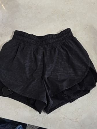 CHARCOAL LULULEMON LINED SHORTS