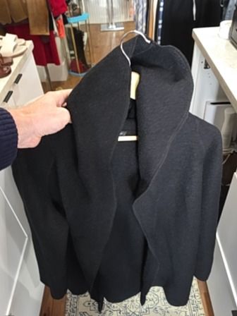 BLACK SUSAN SAVILL BOILED WOOL CARDIGAN/COAT