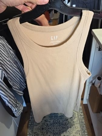 TAUPE GAP RIBBED TANK TOP