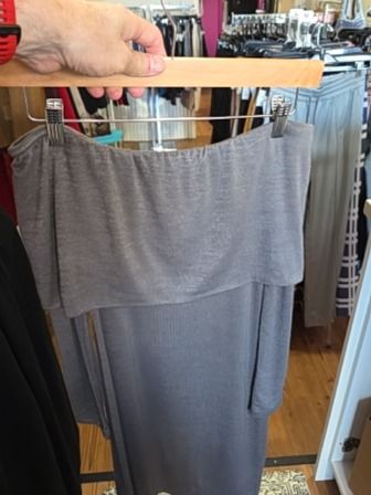 HEATHER GREY WILFRED FREE OVER THE SHOUDLER DRESS