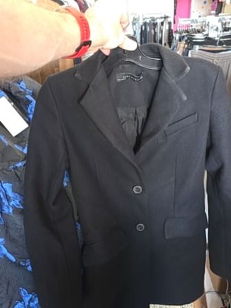BLACK ZARA WOOL BLEND TRENCH COAT