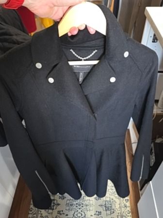 BLACK BCBG MAXAZRIA WOOL BLEND COAT