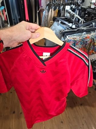 RED ADIDAS SOCCER JERSEY